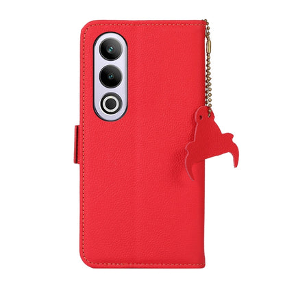 For OnePlus Ace 3V Side-Magnetic TJ Genuine Leather RFID Phone Case(Red) - OnePlus Cases by buy2fix | Online Shopping UK | buy2fix