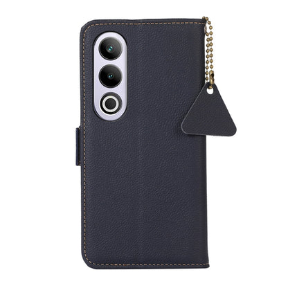 For OnePlus Ace 3V Side-Magnetic TJ Genuine Leather RFID Phone Case(Blue) - OnePlus Cases by buy2fix | Online Shopping UK | buy2fix