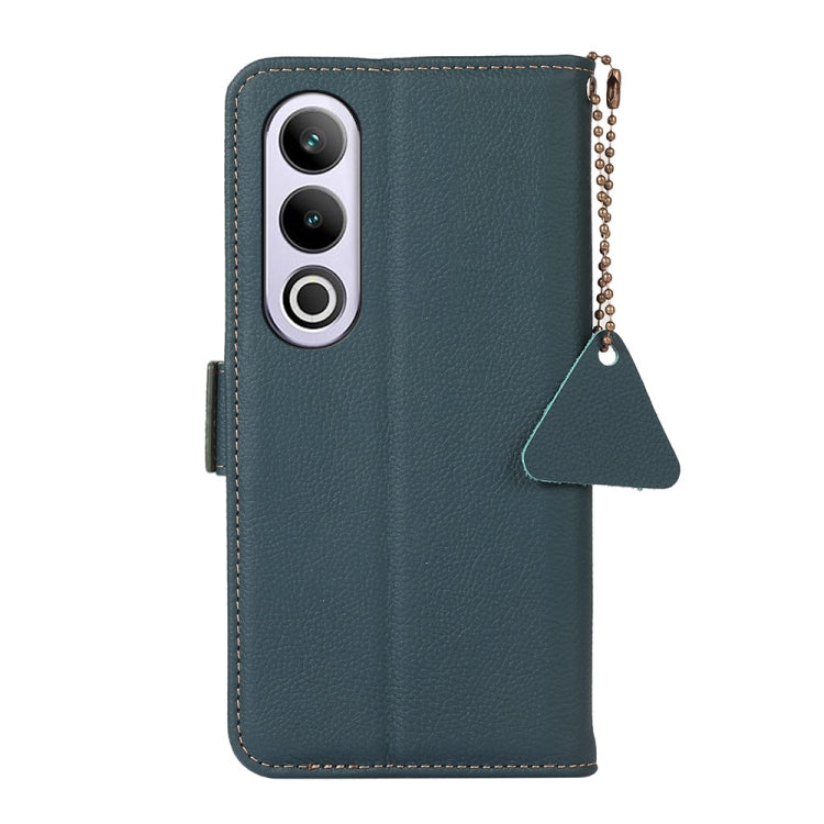 For OnePlus Ace 3V Side-Magnetic TJ Genuine Leather RFID Phone Case(Green) - OnePlus Cases by buy2fix | Online Shopping UK | buy2fix