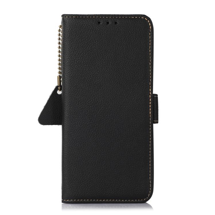 For OnePlus Ace 5 Pro / Ace 5 / 13R Side-Magnetic TJ Genuine Leather RFID Phone Case(Black) - Ace 5 Cases by buy2fix | Online Shopping UK | buy2fix