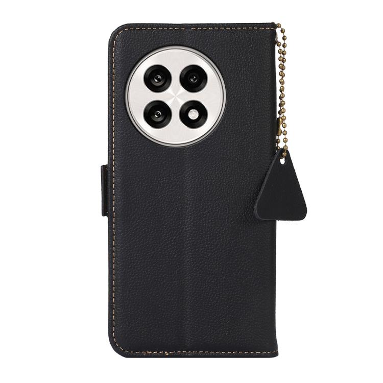 For OnePlus Ace 5 Pro / Ace 5 / 13R Side-Magnetic TJ Genuine Leather RFID Phone Case(Black) - Ace 5 Cases by buy2fix | Online Shopping UK | buy2fix