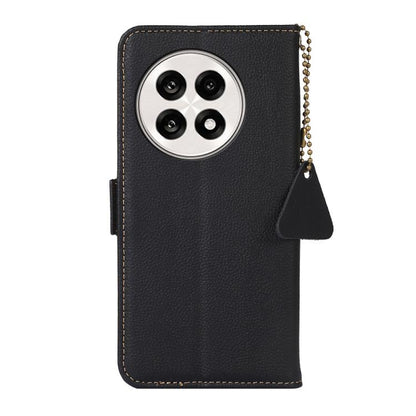 For OnePlus Ace 5 Pro / Ace 5 / 13R Side-Magnetic TJ Genuine Leather RFID Phone Case(Black) - Ace 5 Cases by buy2fix | Online Shopping UK | buy2fix