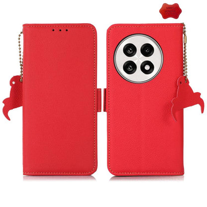 For OnePlus Ace 5 Pro / Ace 5 / 13R Side-Magnetic TJ Genuine Leather RFID Phone Case(Red) - Ace 5 Cases by buy2fix | Online Shopping UK | buy2fix