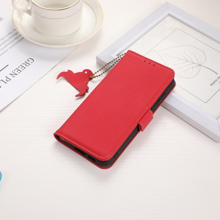 For OnePlus Ace 5 Pro / Ace 5 / 13R Side-Magnetic TJ Genuine Leather RFID Phone Case(Red) - Ace 5 Cases by buy2fix | Online Shopping UK | buy2fix