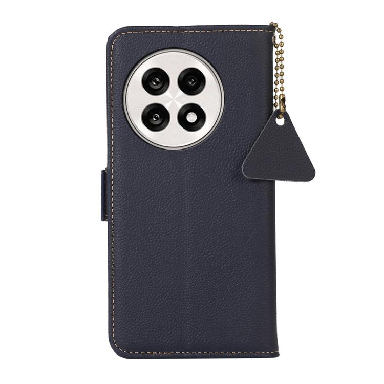 For OnePlus Ace 5 Pro / Ace 5 / 13R Side-Magnetic TJ Genuine Leather RFID Phone Case(Blue) - Ace 5 Cases by buy2fix | Online Shopping UK | buy2fix