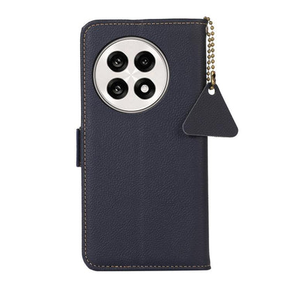 For OnePlus Ace 5 Pro / Ace 5 / 13R Side-Magnetic TJ Genuine Leather RFID Phone Case(Blue) - Ace 5 Cases by buy2fix | Online Shopping UK | buy2fix