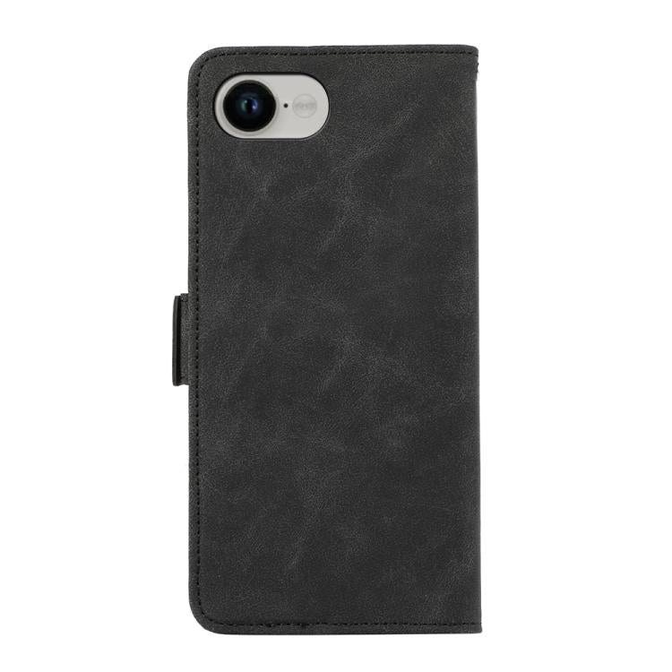 For iPhone 16e ABEEL Frosted Magnetic RFID Leather Phone Case(Black) - iPhone 16e Cases by buy2fix | Online Shopping UK | buy2fix