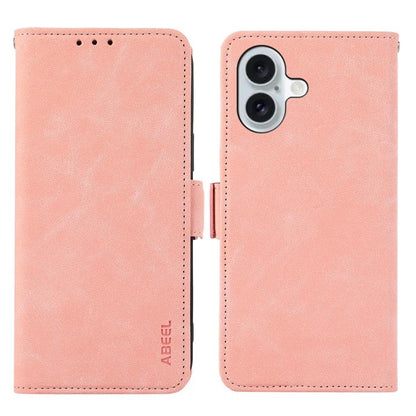 For iPhone 17 ABEEL Frosted Magnetic RFID Leather Phone Case(Pink) - iPhone 17 Cases by buy2fix | Online Shopping UK | buy2fix