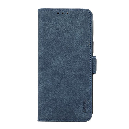 For iPhone 17 ABEEL Frosted Magnetic RFID Leather Phone Case(Blue) - iPhone 17 Cases by buy2fix | Online Shopping UK | buy2fix