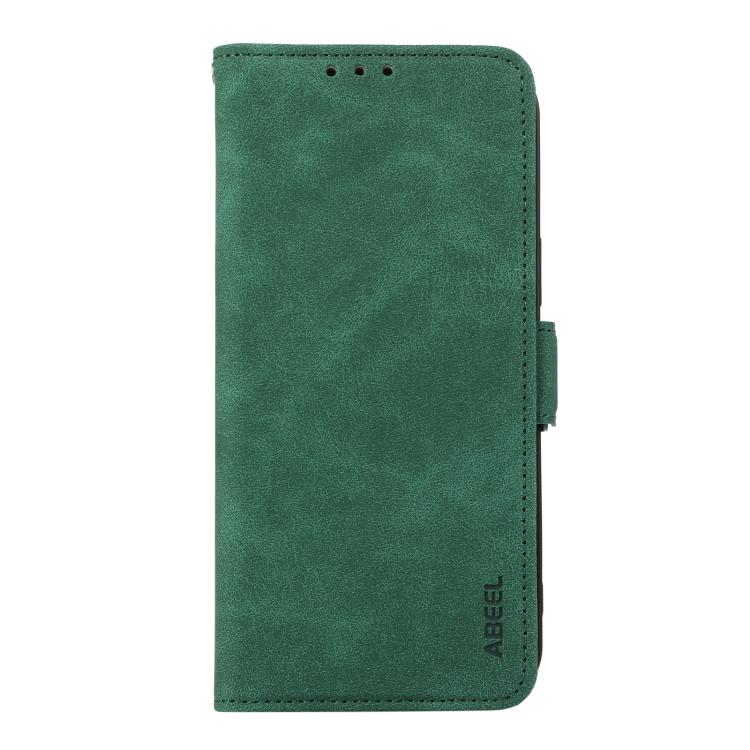 For iPhone 17 ABEEL Frosted Magnetic RFID Leather Phone Case(Green) - iPhone 17 Cases by buy2fix | Online Shopping UK | buy2fix