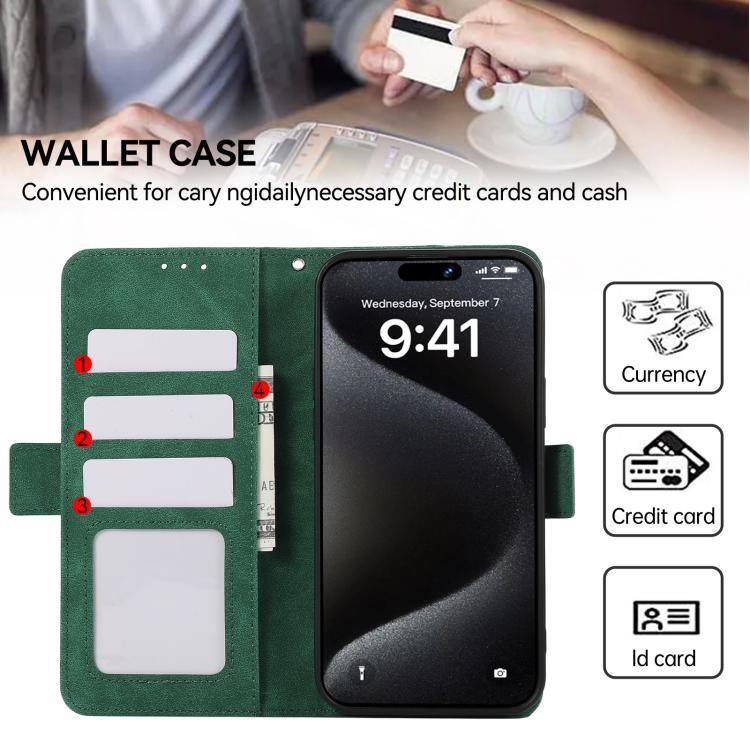 For iPhone 17 ABEEL Frosted Magnetic RFID Leather Phone Case(Green) - iPhone 17 Cases by buy2fix | Online Shopping UK | buy2fix