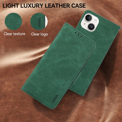 For iPhone 17 ABEEL Frosted Magnetic RFID Leather Phone Case(Green) - iPhone 17 Cases by buy2fix | Online Shopping UK | buy2fix