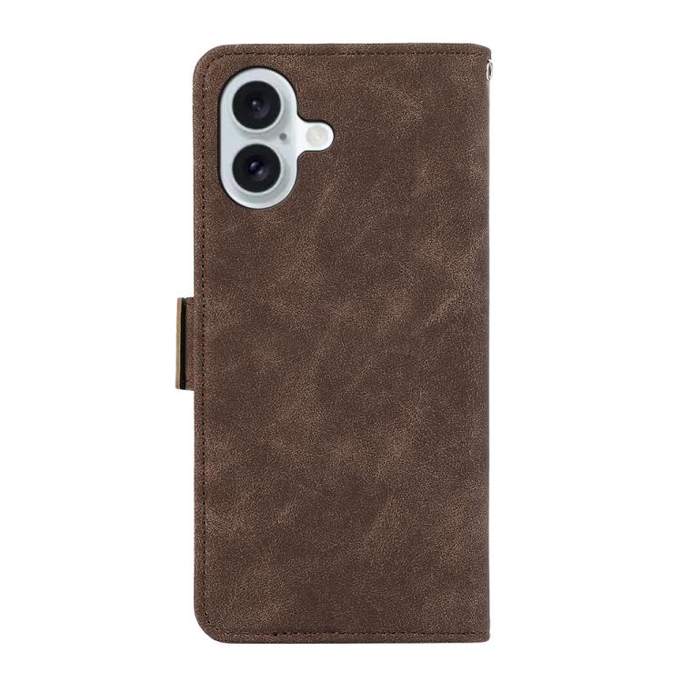 For iPhone 17 ABEEL Frosted Magnetic RFID Leather Phone Case(Brown) - iPhone 17 Cases by buy2fix | Online Shopping UK | buy2fix