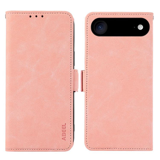 For iPhone Air ABEEL Frosted Magnetic RFID Leather Phone Case(Pink)