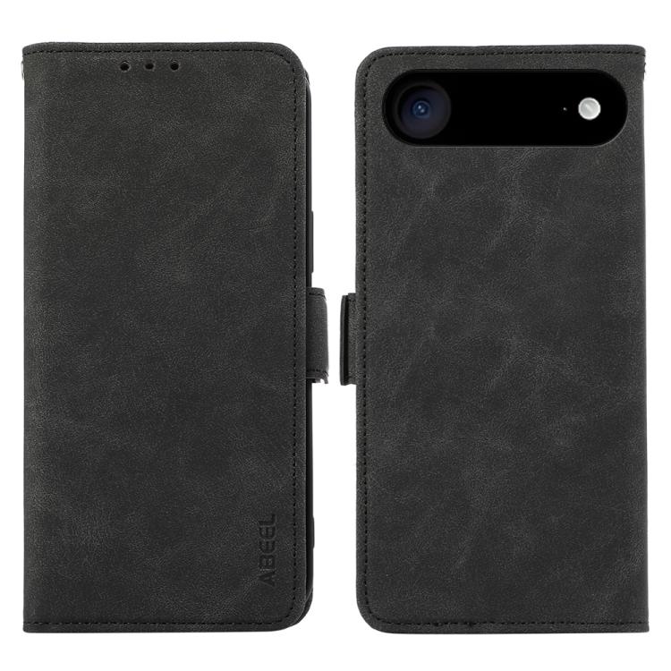 For iPhone 17 Air ABEEL Frosted Magnetic RFID Leather Phone Case(Black) - iPhone 17 Air Cases by buy2fix | Online Shopping UK | buy2fix