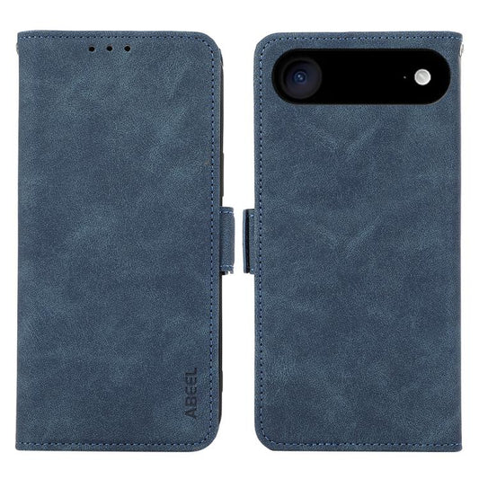 For iPhone 17 Air ABEEL Frosted Magnetic RFID Leather Phone Case(Blue) - iPhone 17 Air Cases by buy2fix | Online Shopping UK | buy2fix