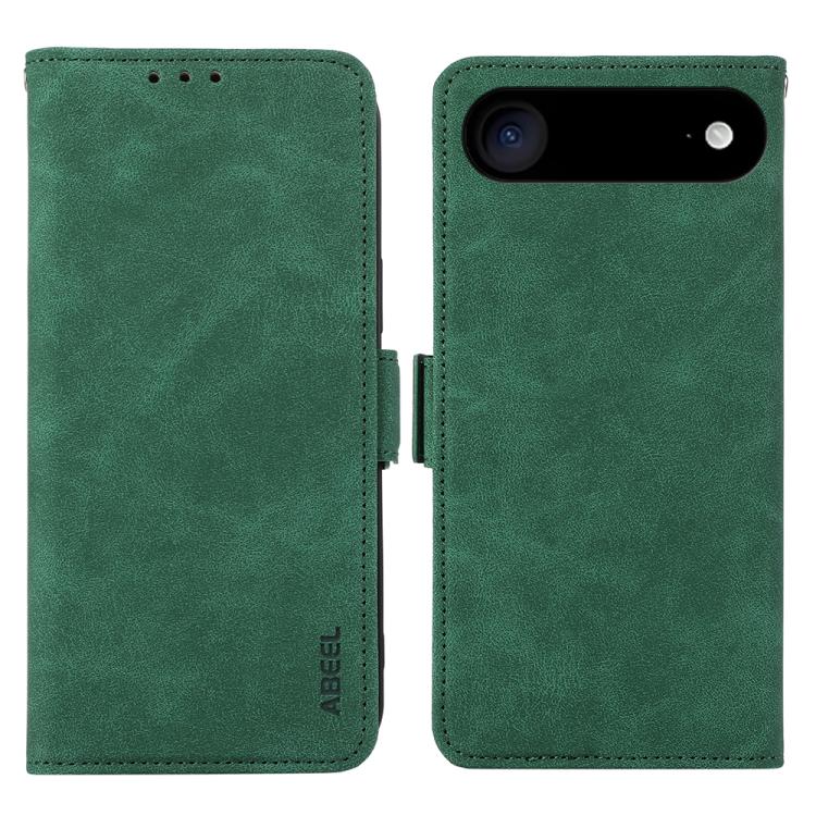 For iPhone 17 Air ABEEL Frosted Magnetic RFID Leather Phone Case(Green) - iPhone 17 Air Cases by buy2fix | Online Shopping UK | buy2fix