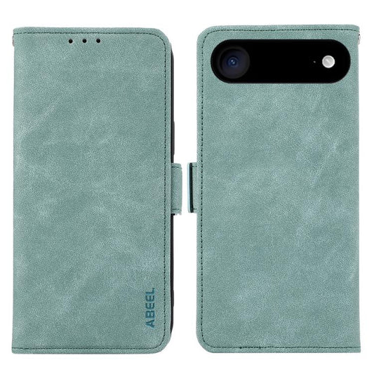 For iPhone 17 Air ABEEL Frosted Magnetic RFID Leather Phone Case(Cyan) - iPhone 17 Air Cases by buy2fix | Online Shopping UK | buy2fix