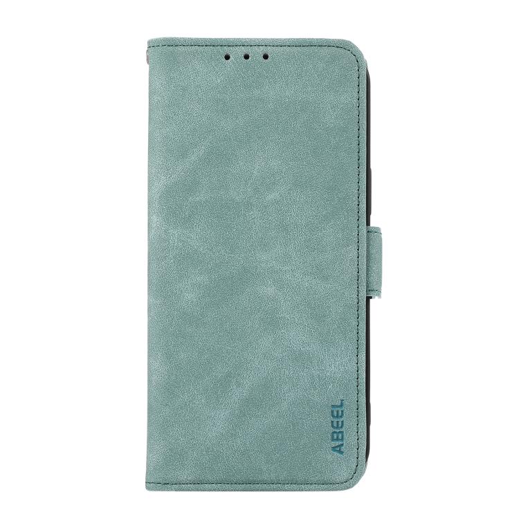 For iPhone 17 Air ABEEL Frosted Magnetic RFID Leather Phone Case(Cyan) - iPhone 17 Air Cases by buy2fix | Online Shopping UK | buy2fix