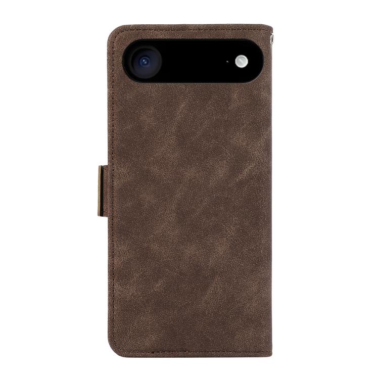 For iPhone 17 Air ABEEL Frosted Magnetic RFID Leather Phone Case(Brown) - iPhone 17 Air Cases by buy2fix | Online Shopping UK | buy2fix