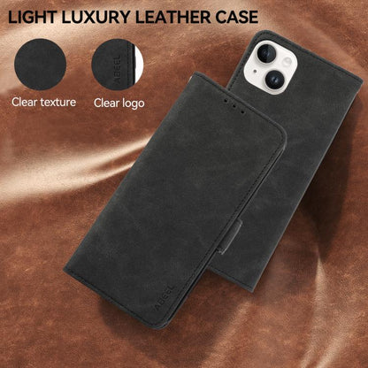 For iPhone 17 Pro ABEEL Frosted Magnetic RFID Leather Phone Case(Black) - iPhone 17 Pro Cases by buy2fix | Online Shopping UK | buy2fix
