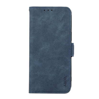 For iPhone 17 Pro ABEEL Frosted Magnetic RFID Leather Phone Case(Blue) - iPhone 17 Pro Cases by buy2fix | Online Shopping UK | buy2fix