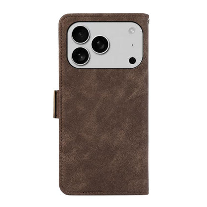 For iPhone 17 Pro ABEEL Frosted Magnetic RFID Leather Phone Case(Brown) - iPhone 17 Pro Cases by buy2fix | Online Shopping UK | buy2fix