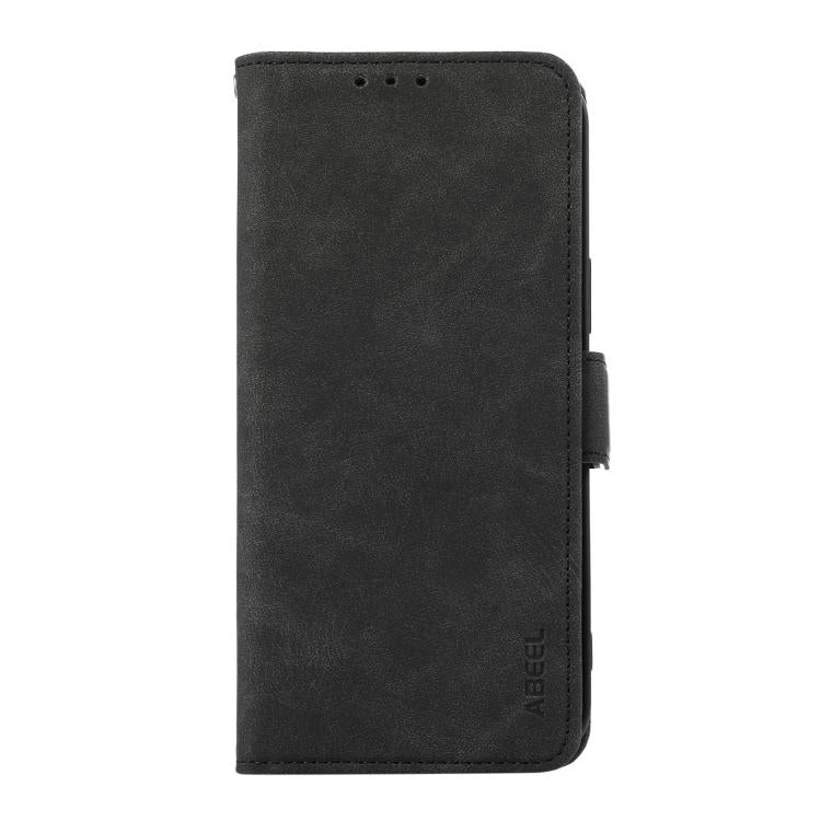 For iPhone 17 Pro Max ABEEL Frosted Magnetic RFID Leather Phone Case(Black) - iPhone 17 Pro Max Cases by buy2fix | Online Shopping UK | buy2fix