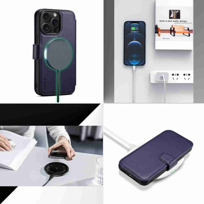 For iPhone 15 Plus / 14 Plus ESEBLE E1 Nappa Texture MagSafe Holder Leather Phone Case(Dark Blue) - iPhone 14 Plus Cases by ESEBLE | Online Shopping UK | buy2fix