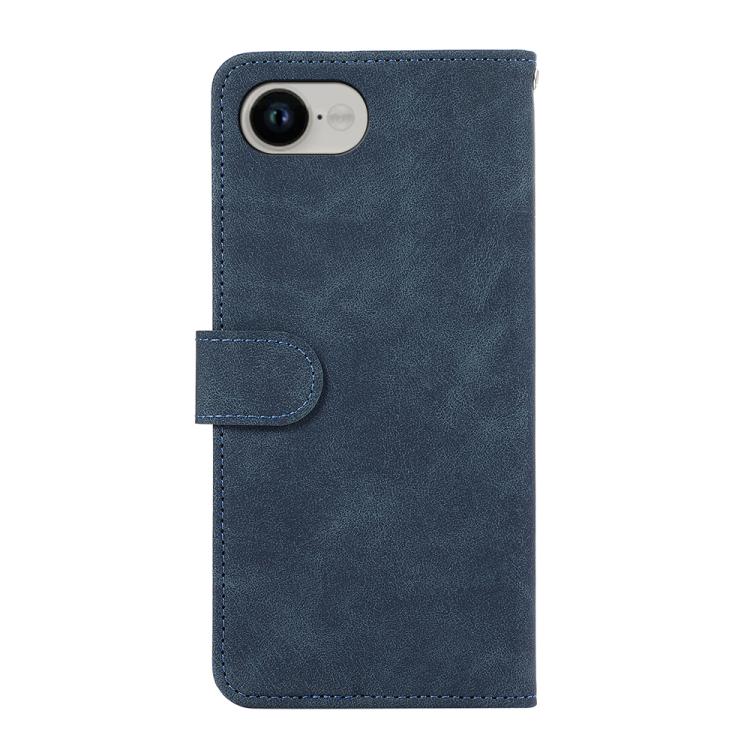 For iPhone 16e ABEEL Color Block Magnetic RFID Leather Phone Case(Blue-Brown) - iPhone 16e Cases by buy2fix | Online Shopping UK | buy2fix
