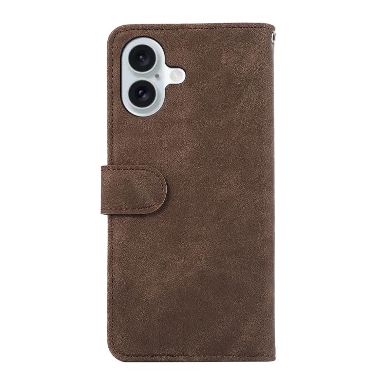 For iPhone 17 ABEEL Color Block Magnetic RFID Leather Phone Case(Brown-Blue) - iPhone 17 Cases by buy2fix | Online Shopping UK | buy2fix