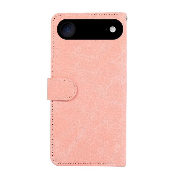 For iPhone 17 Air ABEEL Color Block Magnetic RFID Leather Phone Case(Pink-Cyan) - iPhone 17 Air Cases by buy2fix | Online Shopping UK | buy2fix
