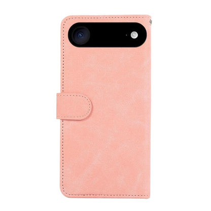 For iPhone 17 Air ABEEL Color Block Magnetic RFID Leather Phone Case(Pink-Cyan) - iPhone 17 Air Cases by buy2fix | Online Shopping UK | buy2fix