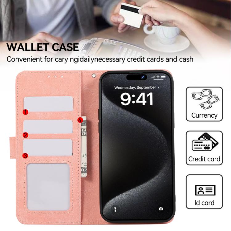 For iPhone 17 Air ABEEL Color Block Magnetic RFID Leather Phone Case(Pink-Cyan) - iPhone 17 Air Cases by buy2fix | Online Shopping UK | buy2fix
