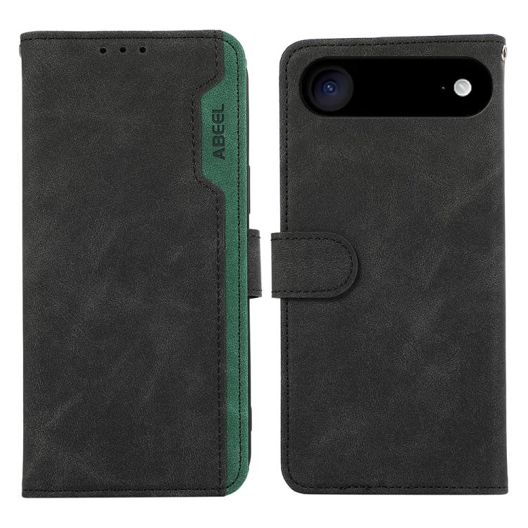 For iPhone Air ABEEL Color Block Magnetic RFID Leather Phone Case(Black-Green) - iPhone Air Cases by buy2fix | Online Shopping UK | buy2fix