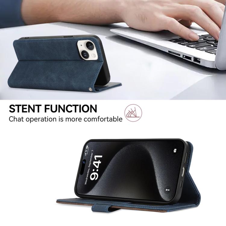 For iPhone Air ABEEL Color Block Magnetic RFID Leather Phone Case(Blue-Brown) - iPhone Air Cases by buy2fix | Online Shopping UK | buy2fix