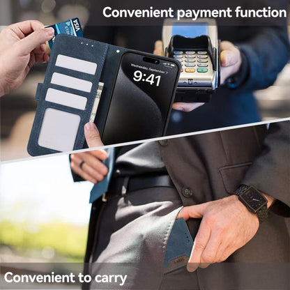 For iPhone Air ABEEL Color Block Magnetic RFID Leather Phone Case(Blue-Brown) - iPhone Air Cases by buy2fix | Online Shopping UK | buy2fix