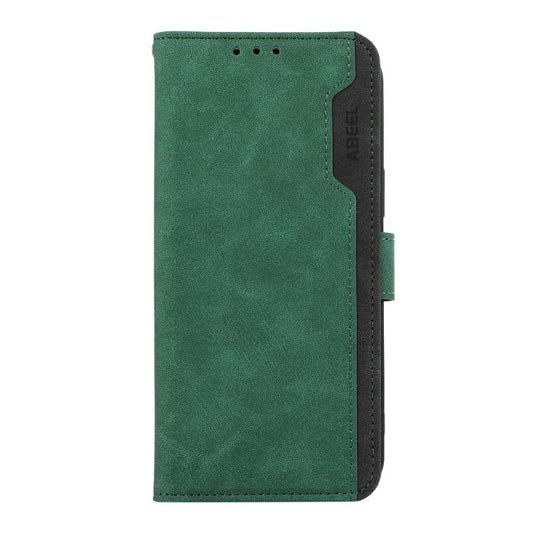 For iPhone 17 Air ABEEL Color Block Magnetic RFID Leather Phone Case(Green-Black) - iPhone 17 Air Cases by buy2fix | Online Shopping UK | buy2fix