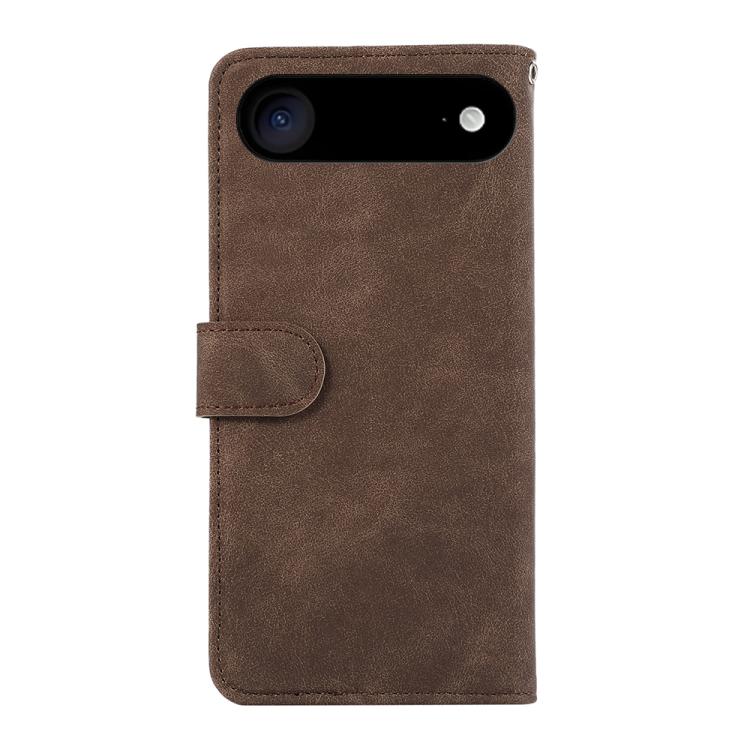 For iPhone 17 Air ABEEL Color Block Magnetic RFID Leather Phone Case(Brown-Blue) - iPhone 17 Air Cases by buy2fix | Online Shopping UK | buy2fix