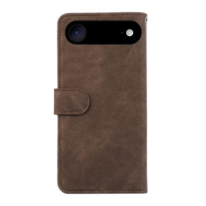 For iPhone 17 Air ABEEL Color Block Magnetic RFID Leather Phone Case(Brown-Blue) - iPhone 17 Air Cases by buy2fix | Online Shopping UK | buy2fix