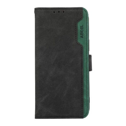 For iPhone 17 Pro ABEEL Color Block Magnetic RFID Leather Phone Case(Black-Green) - iPhone 17 Pro Cases by buy2fix | Online Shopping UK | buy2fix