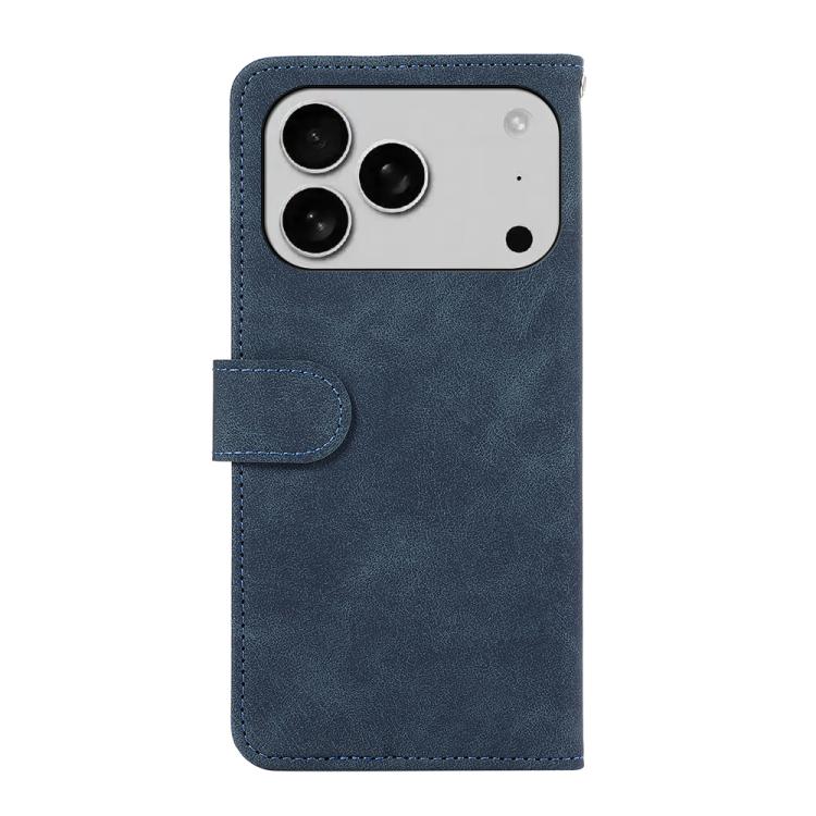 For iPhone 17 Pro ABEEL Color Block Magnetic RFID Leather Phone Case(Blue-Brown) - iPhone 17 Pro Cases by buy2fix | Online Shopping UK | buy2fix