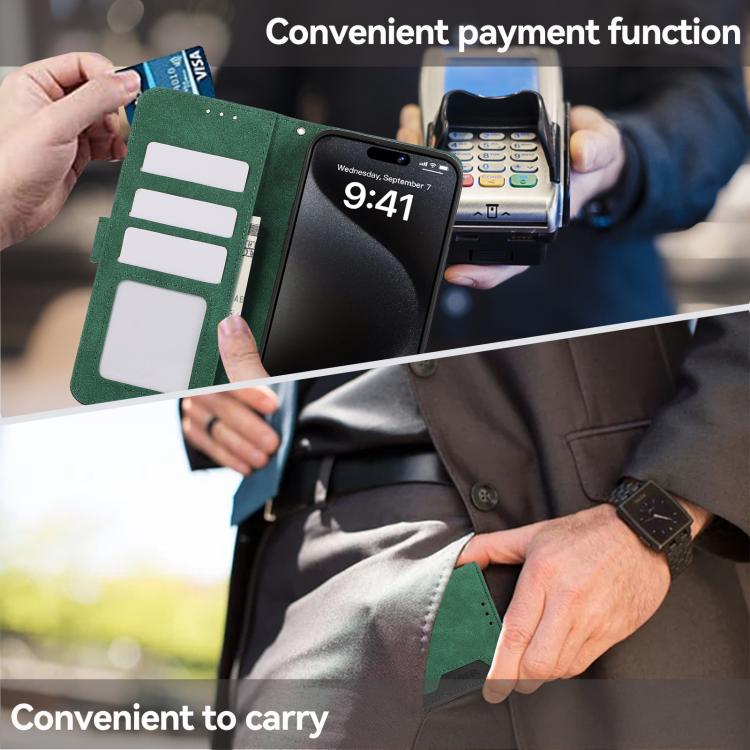 For iPhone 17 Pro ABEEL Color Block Magnetic RFID Leather Phone Case(Green-Black) - iPhone 17 Pro Cases by buy2fix | Online Shopping UK | buy2fix