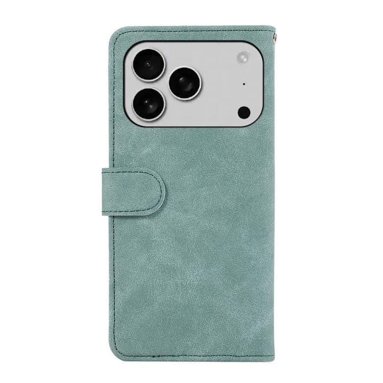 For iPhone 17 Pro ABEEL Color Block Magnetic RFID Leather Phone Case(Cyan-Pink) - iPhone 17 Pro Cases by buy2fix | Online Shopping UK | buy2fix