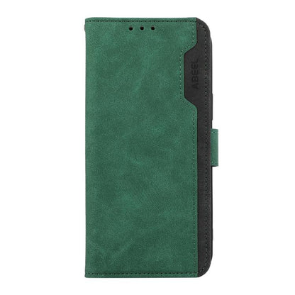 For iPhone 17 Pro Max ABEEL Color Block Magnetic RFID Leather Phone Case(Green-Black) - iPhone 17 Pro Max Cases by buy2fix | Online Shopping UK | buy2fix