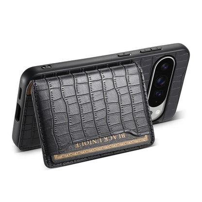 For Google Pixel 10 Pro XL Crocodile Texture Card Bag Design Full Coverage Phone Case(Black) - Google Cases by buy2fix | Online Shopping UK | buy2fix