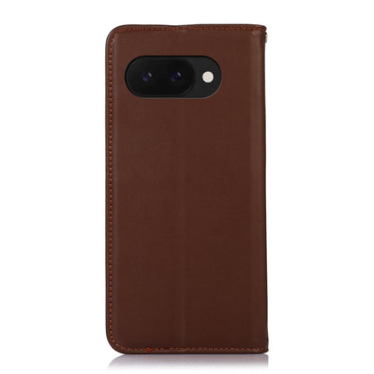For Google Pixel 9a KHAZNEH Nappa Top Layer Cowhide Leather Phone Case(Brown) - Google Cases by buy2fix | Online Shopping UK | buy2fix