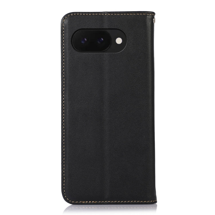For Google Pixel 9a KHAZNEH Nappa Top Layer Cowhide Leather Phone Case(Black) - Google Cases by buy2fix | Online Shopping UK | buy2fix