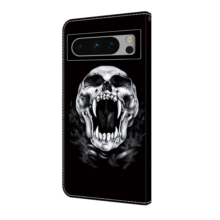 For Google Pixel 9 Pro Crystal Painted Leather Phone case(Skull) by buy2fix