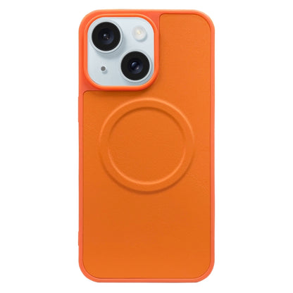 For iPhone 15 2 in 1 MagSafe Magnetic Silicone Leather Phone Case(Orange) - iPhone 15 Cases by buy2fix | Online Shopping UK | buy2fix